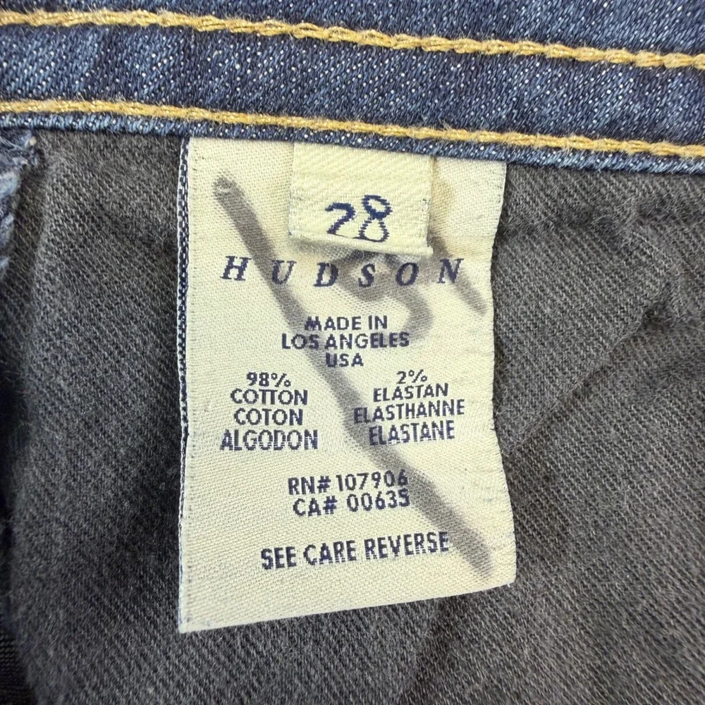Hudson Beth Baby Bootcut Jeans Women's Size 28‎ Blue Dark Wash Distressed Denim